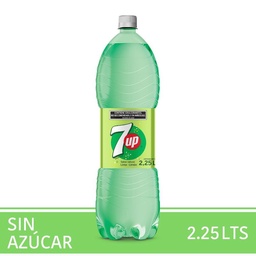 Gaseosa 7 Up Sin Azucar Botella 2,25 lt.