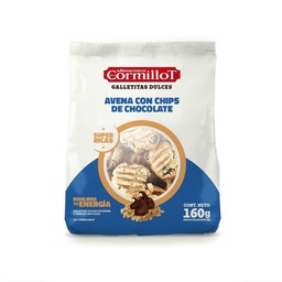 Galletitas de Avena Cormillot con Chips de Chocolate y Almendras 160 gr.