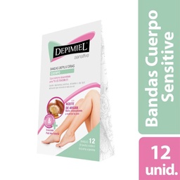 Banda Depilatoria Cuerpo Sensitive Depimiel 12 Ud.