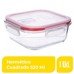 Hermético Cuadrado 520 ml Vidrio Fresh 1 Ud.