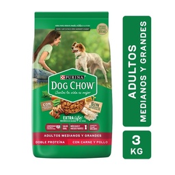 Alimento para Perro Dog Chow Extra Life Adulto Mediano/grande 3 kg.