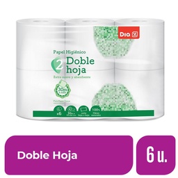 Papel Higiénico Doble Hoja 30mts 6 Ud.