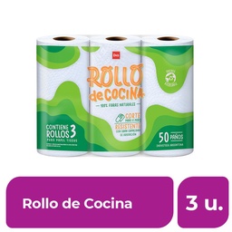 Rollo de Cocina 50 Paños 3 Ud.