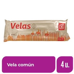 Vela Común Día 120 gr. 4 Ud.