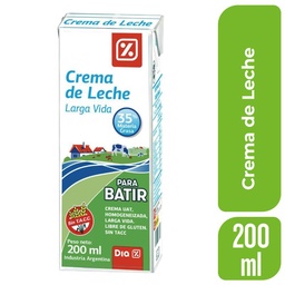 Crema de Leche Dia Larga Vida 200 ml.