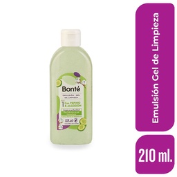 Emulsión Gel de Limpieza con Pepino y Algodón Bonte 210 ml.