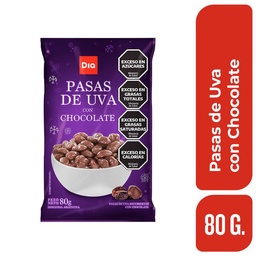 Pasas de Uva con Chocolate Dia 80 gr.