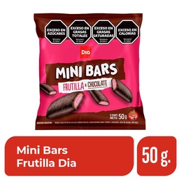 Mini Bars Frutilla y Chocolate Dia 50 gr.