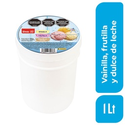 Helado Dia Vainilla, Frutilla y Dulce de Leche 500 gr.