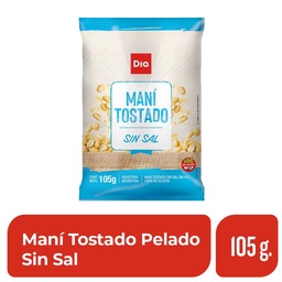 Maní Tostado Pelado Sin Sal Dia 105 gr.