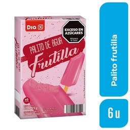 Helado de Agua en Palito Dia Sabor Frutilla x 6 Uds.