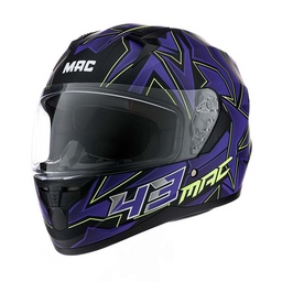 Casco Moto Integral Mac Bass Kinks Visor Simple Xxl