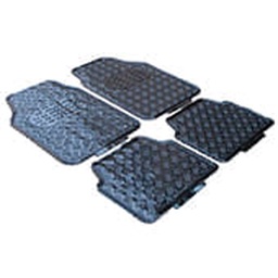 Set Alfombras Aluminio Pvc 4 Piezas Negro