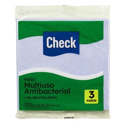 Paño Antibacterial Check 3 u