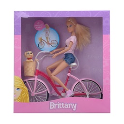 Muñeca Brittany en Bicicleta + Perrito