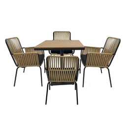 Set Comedor Jardin 5 Piezas Madera