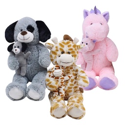 Peluche de Animal Kidz Time con Bebé 55cm