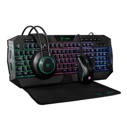 Kit Gamer Vsg Crux - Mouse Teclado Pad Auriculares