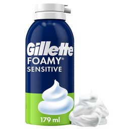 Espuma de Afeitar Gillette Foamy Sensitive, Piel Sensible, 179 ml