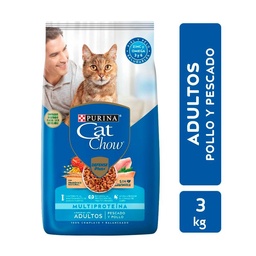 Alimento Cat Chow para Gato Adulto Pescado y Pollo 3 kg