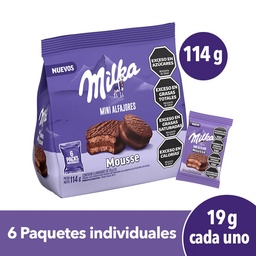 Alfajor Mini Mousse Milka 114 g 6u