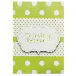 Invitación Verde con Lunares