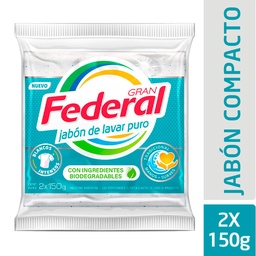 Jabón en Pan Gran Federal Tradicional 2x150 g