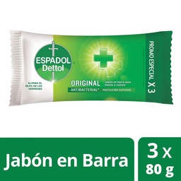 Jabón Antibacterial Original Espadol 3X90gr Espadol Dettol 270gr