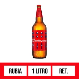 Cerveza Rubia Budweiser Retornable 1 l