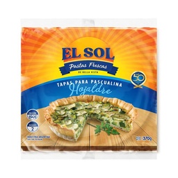 Tapas para Pascualina El Sol Hojaldre 370 g 2u