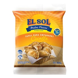 Tapas para Empanadas El Sol Criolla 320 g 12u