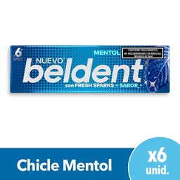 Chicle Beldent Sabor Mentol 10 g 6u