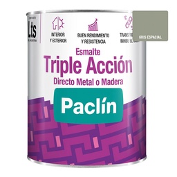 Esmalte Triple Acción Paclín 0.9 Litros Gris Espacial