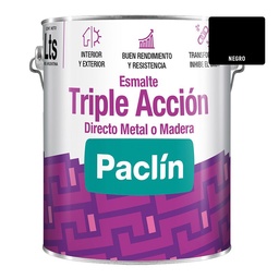 Esmalte Triple Acción Paclín 3.6 Litros Negro Brillante