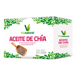 Complemento Alimentario Via Natural de Aceite de Chía Capsulas Blandas 60u