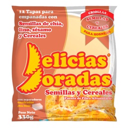 Tapas para Empanadas Delicias Doradas con Semillas y Cereales 330 g 12u