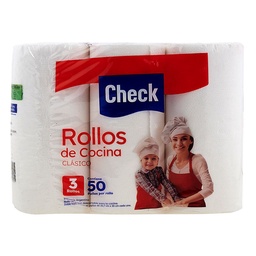 Rollos de Cocina Check 20,7 cm x 20 cm 50 Paños 3u