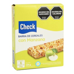 Barra de Cereales Check Manzana 6X21g