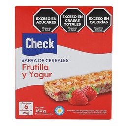 Barra de Cereales Check Frutilla y Yogur 6x25 g