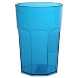 Vaso Plastico Facetado 350cc Azul