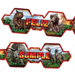 Banderín Feliz Cumple Jurassic World