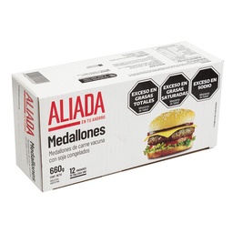 Medallones Aliada de Carne Vacuna con Soja 660g 12u