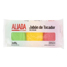 Jabón de Tocador Aliada Multicolor 80 g 3u