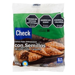 Tapas para Empanadas Check con Semillas de Lino, Chía y Sésamo 300 g 12u