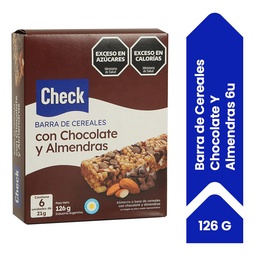 Barra de Cereales Check Chocolate y Almendra 6X21g