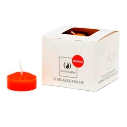 Pack de 12 Velas de Noche Aromaticas Frutilla