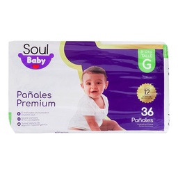 Pañal Soul Baby Premium g 36un