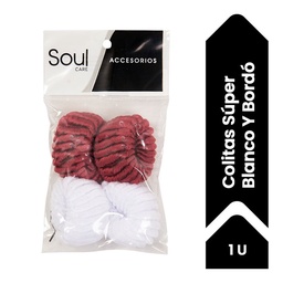 Colitas Soul Care  Super Blanco y Bordo x4