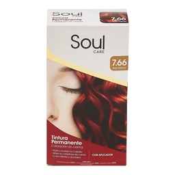 Tintura Permanente Soul Care 7.66 Rojo Intenso