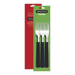 Set de 3 Tenedores Simonaggio de Mesa con Mango Plástico Negro